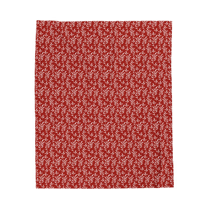 Scarlet Flora Velveteen Plush Blanket