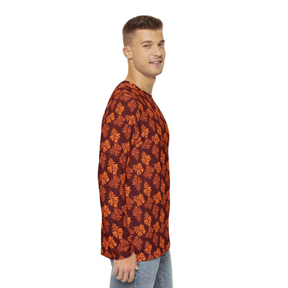 Mens Fall Foliage Long Sleeve Pajama Shirt