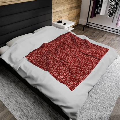 Scarlet Flora Velveteen Plush Blanket