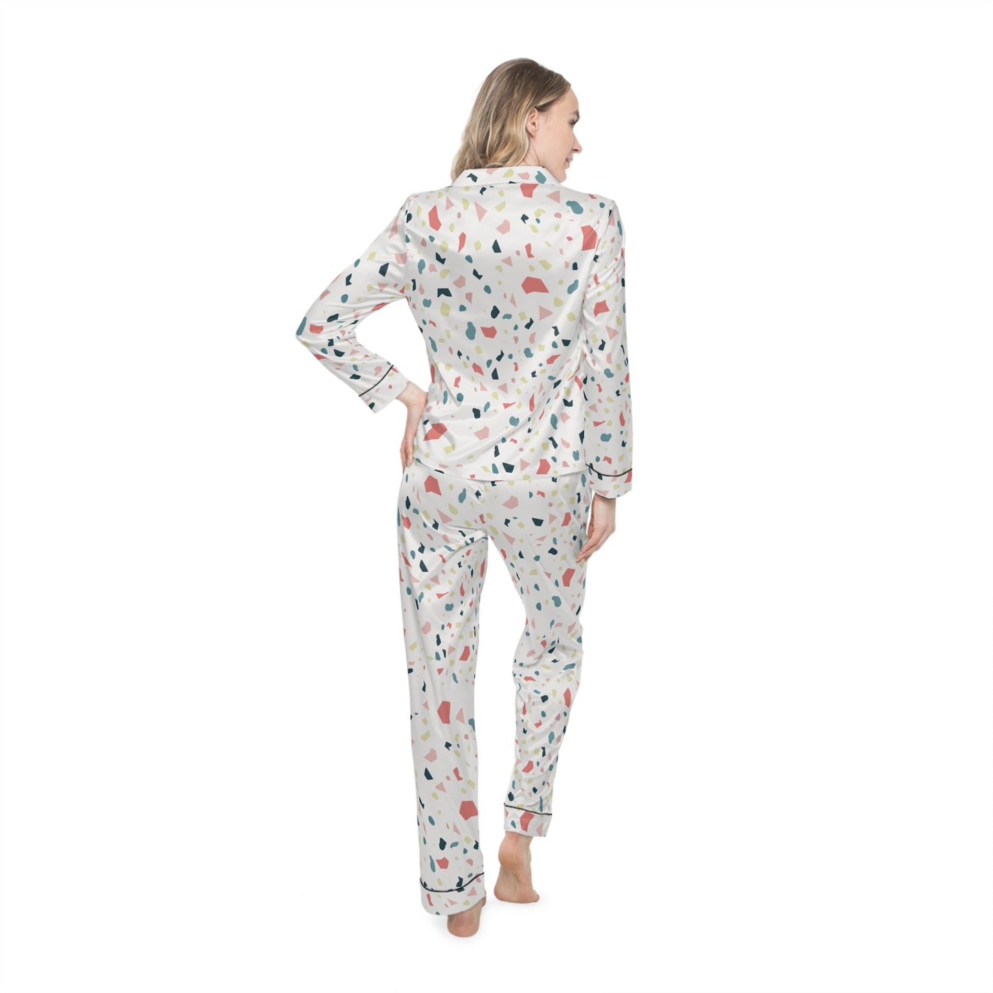 Women Dots Satin Pajama Set