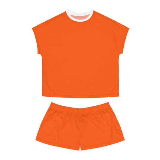 Womens Orange Short Pajama Set