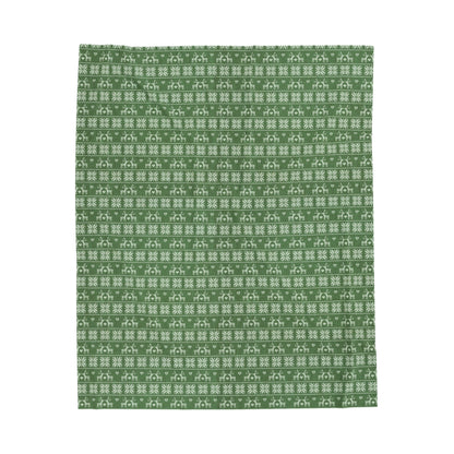 Green Festive Forest Velveteen Plush Blanket