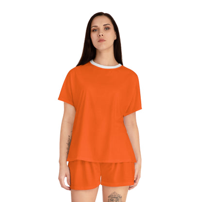 Womens Orange Short Pajama Set