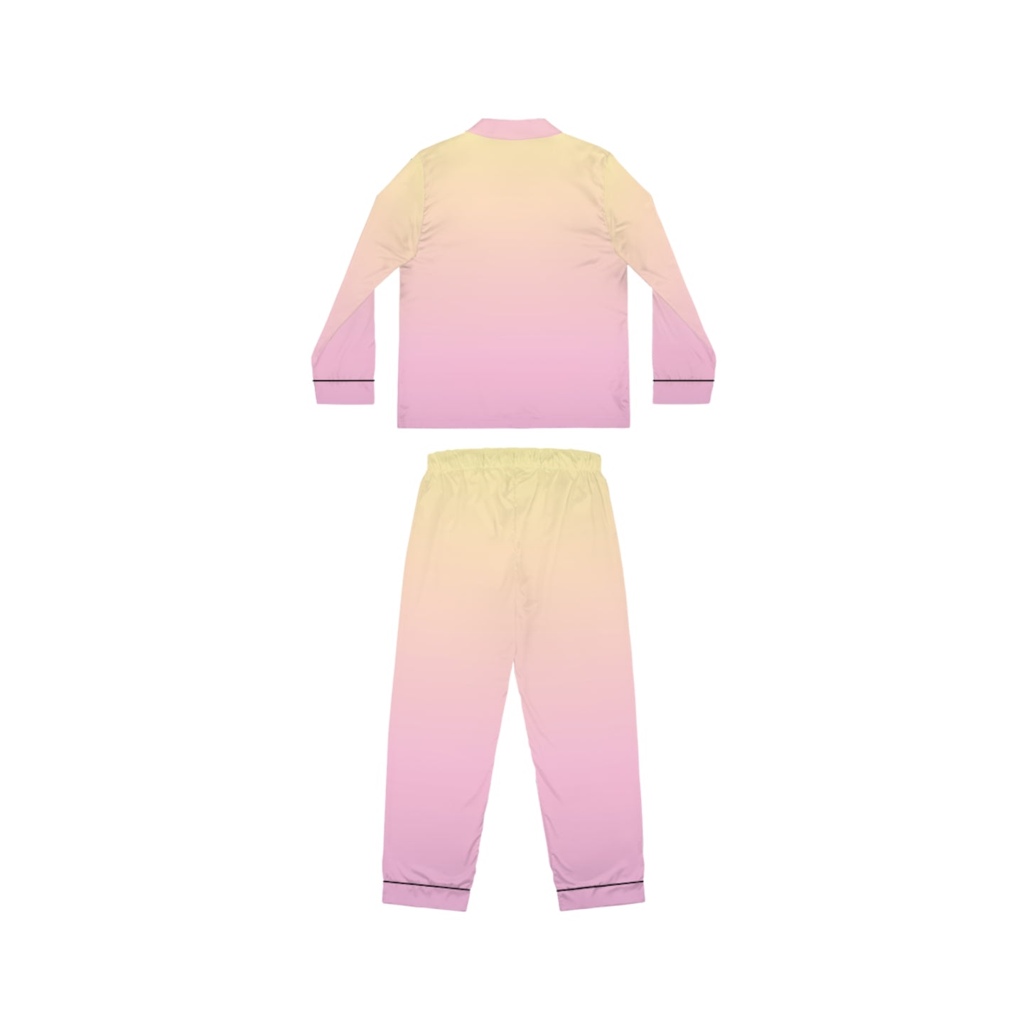 Womens Pink Ombre Satin Pajama Set