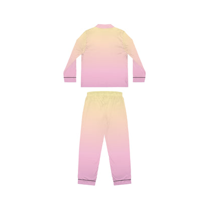 Womens Pink Ombre Satin Pajama Set