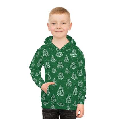 Childrens Christmas Pines Pajama Hoodie