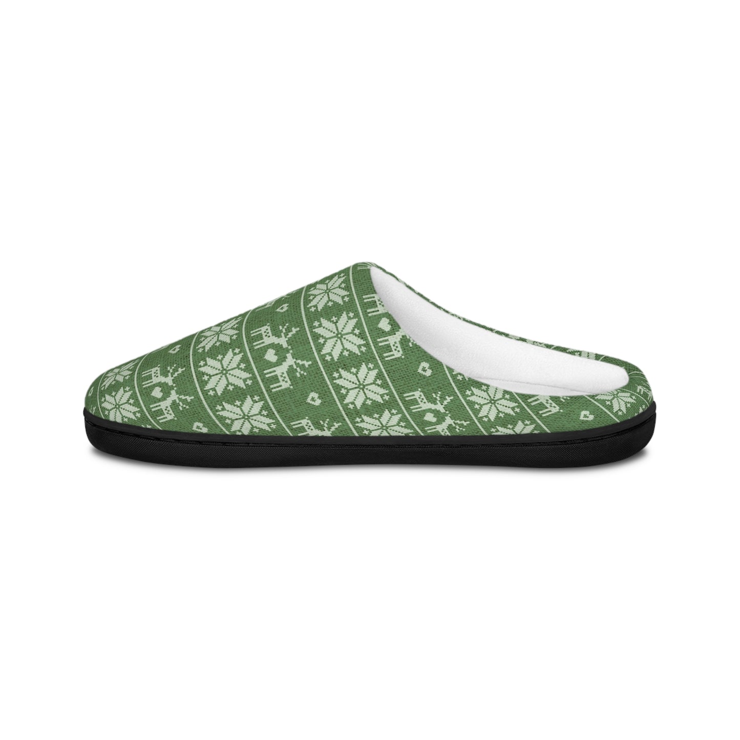 Mens Green Festive Forest Indoor Slippers