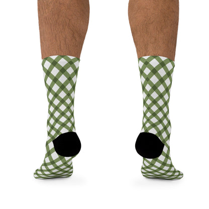 Green Grid Delight Recycled Poly Socks