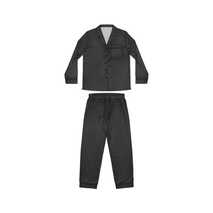 Womens Black Satin Pajama Set