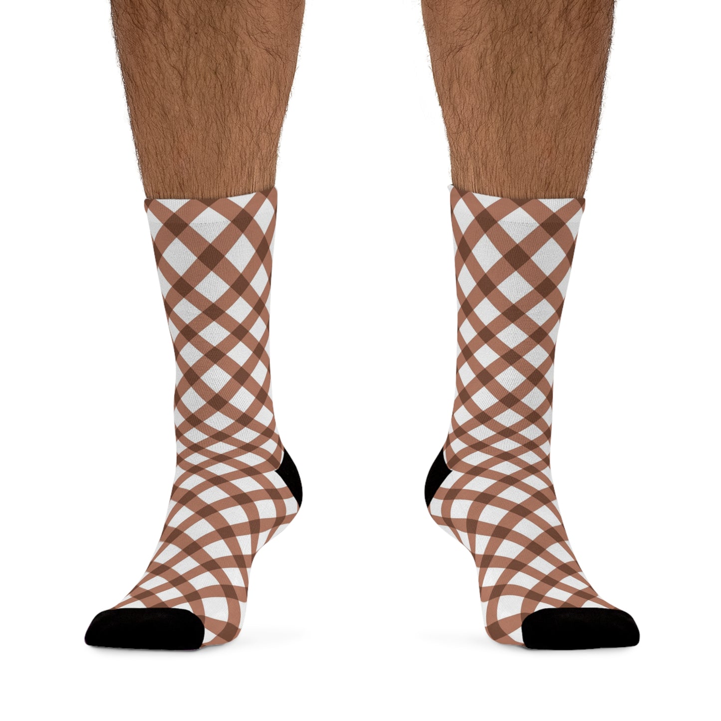 Brown Grid Delight Recycled Poly Socks