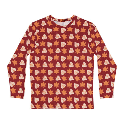 Mens Fall Leaves Long Sleeve Pajama Shirt