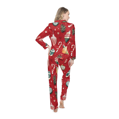 Womens Merry Moments Satin Pajamas