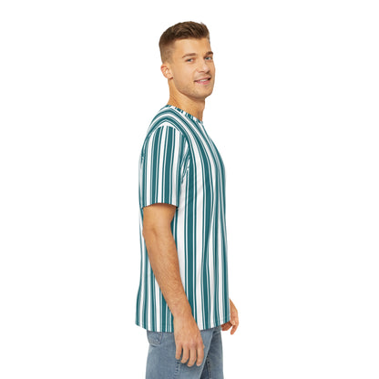 Mens Green Striped Pajama Tee