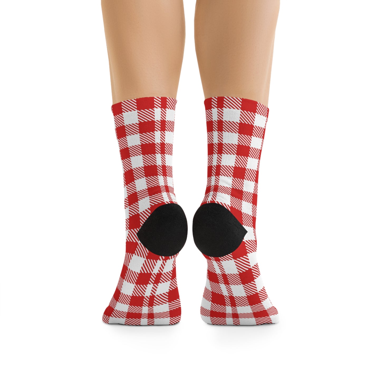 Red Plaid Recycled Poly Socks