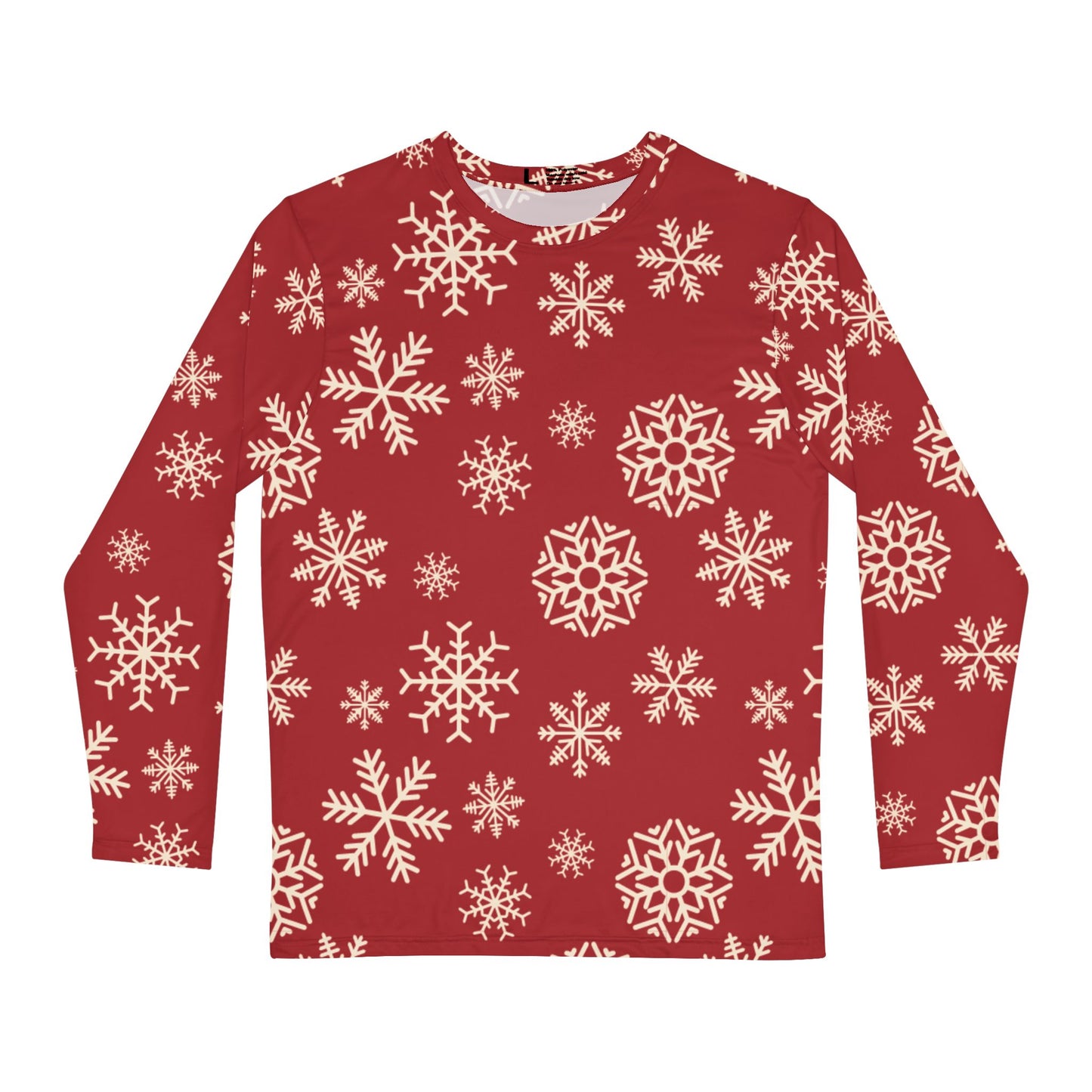 Mens Frosted Snowflakes Long Sleeve Pajama Shirt