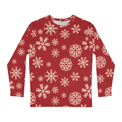 Mens Frosted Snowflakes Long Sleeve Pajama Shirt