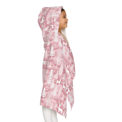 Youth Pink Winter Wonderland Hooded Towel