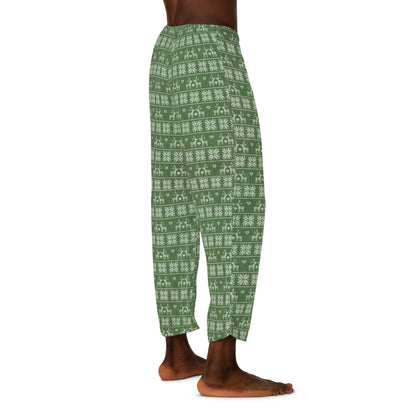 Mens Green Festive Forest Pajama Pants