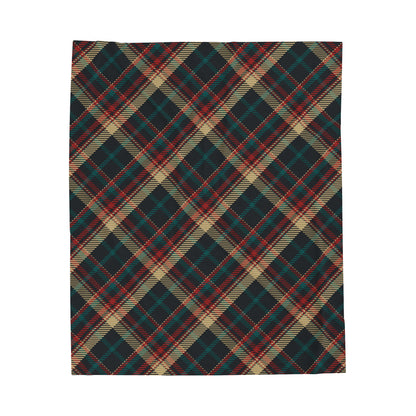 Holiday Plaid Velveteen Plush Blanket