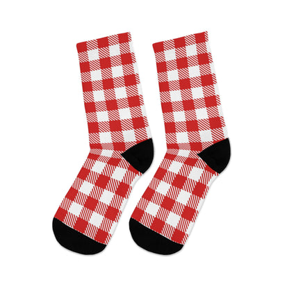 Red Plaid Recycled Poly Socks