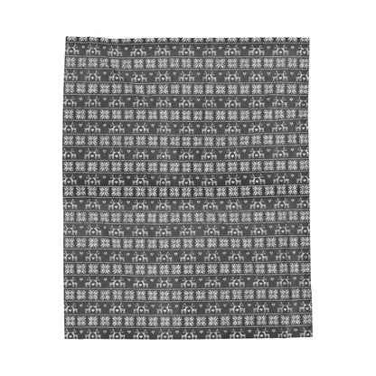 Gray Festive Forest Velveteen Plush Blanket