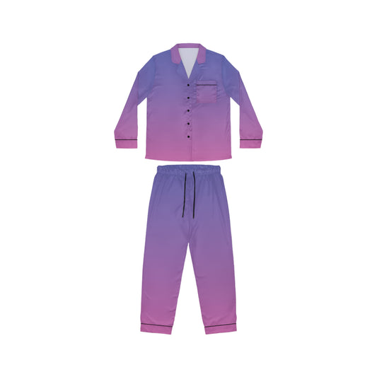 Womens Purple Ombre Satin Pajama Set