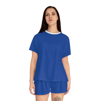 Womens Blue Short Pajama Set