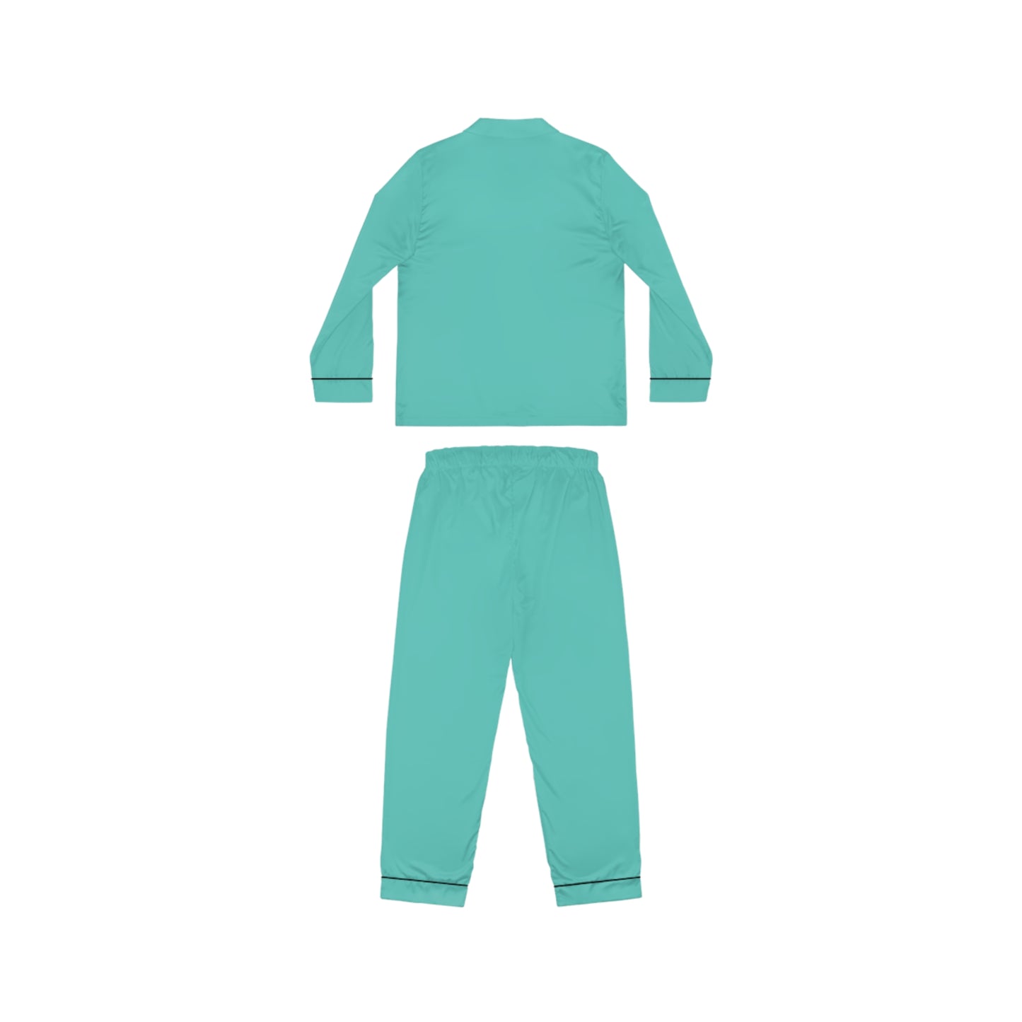 Womens Turquoise Satin Pajama Set