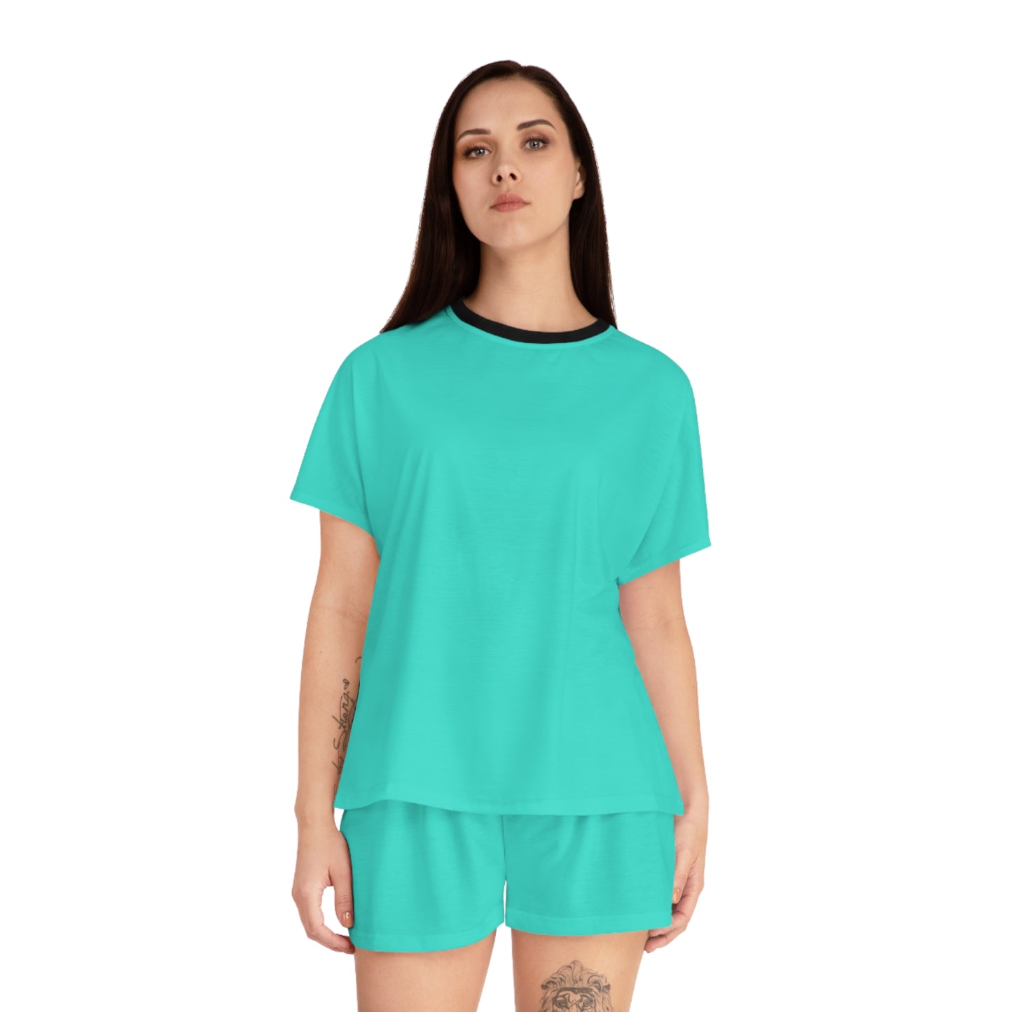 Womens Turquoise Short Pajama Set