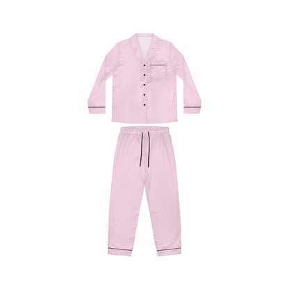 Womens Baby Pink Satin Pajama Set