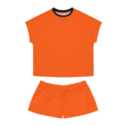 Womens Orange Short Pajama Set