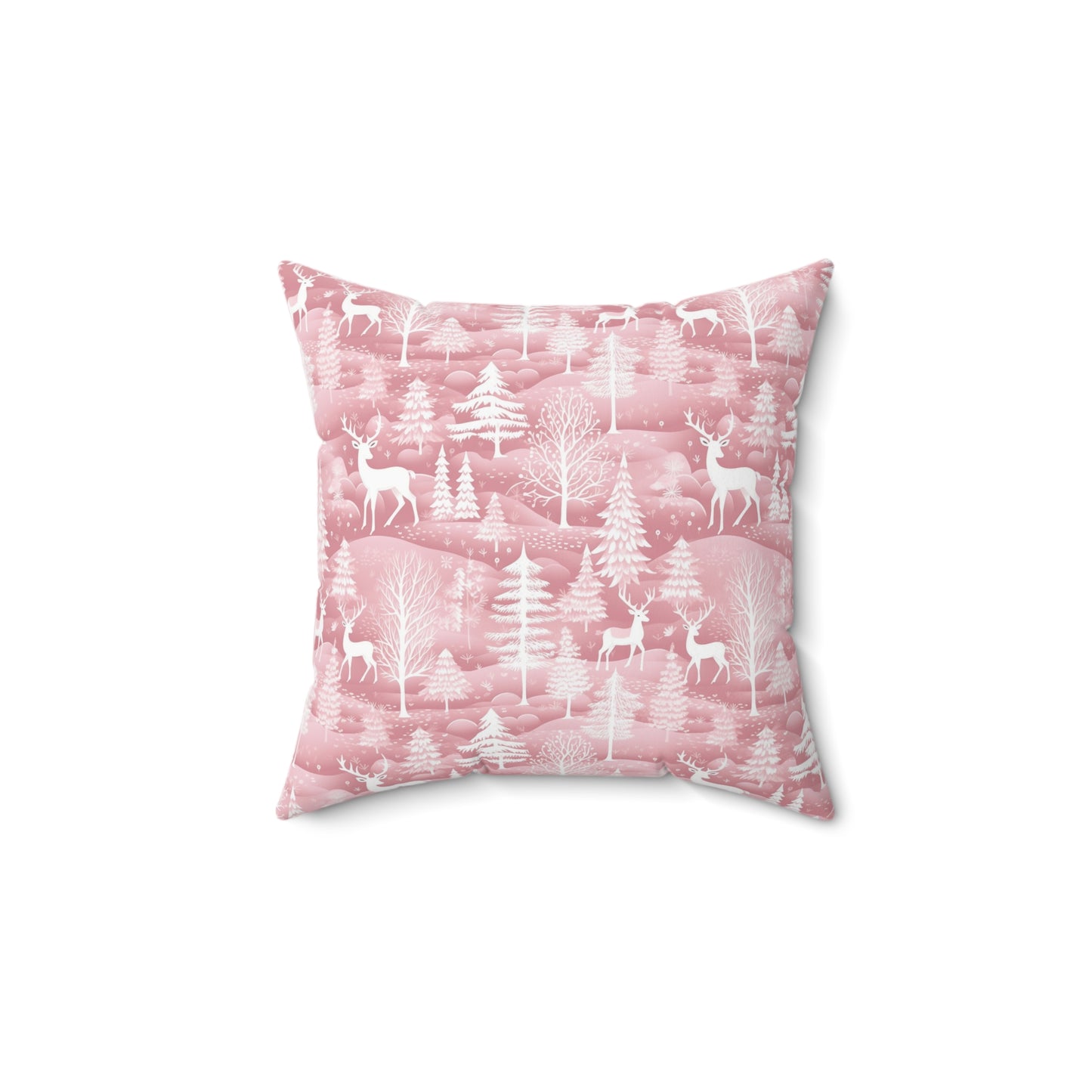 Pink Winter Wonderland Spun Polyester Square Pillow