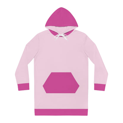 Womens Pink Color-Block Hoodie Pajama Dress