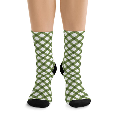 Green Grid Delight Recycled Poly Socks