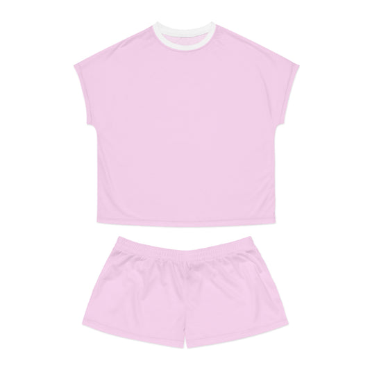 Womens Baby Pink Short Pajama Set