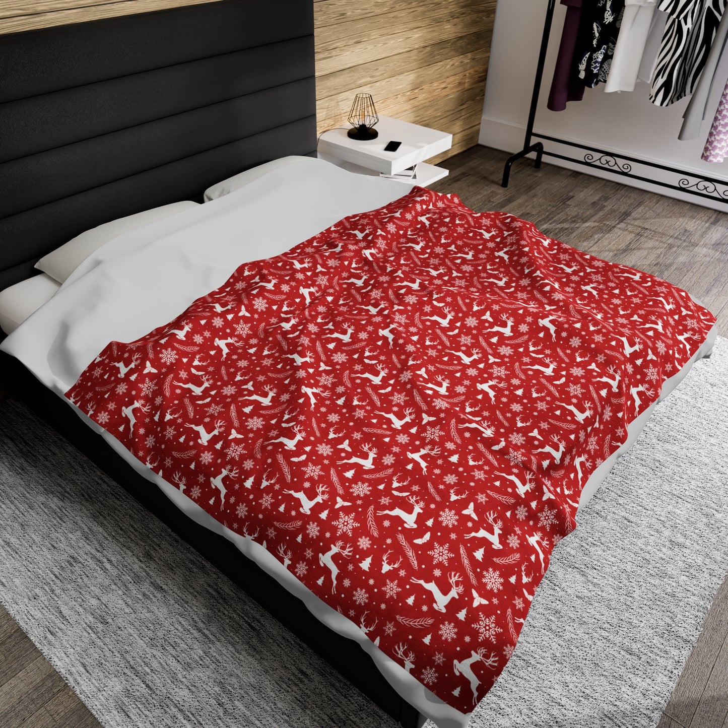 Red Christmas Velveteen Plush Blanket