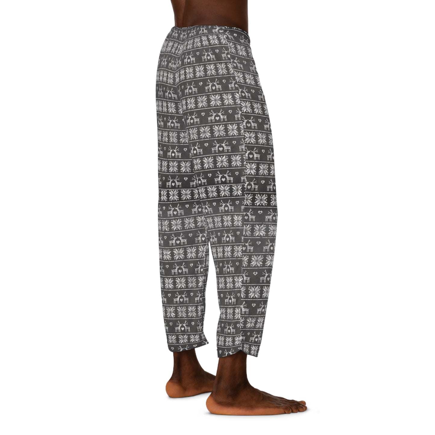 Mens Gray Festive Forest Pajama Pants