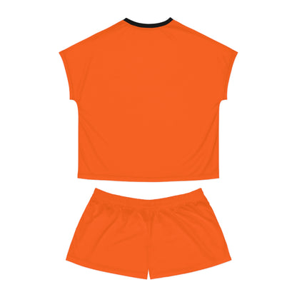 Womens Orange Short Pajama Set