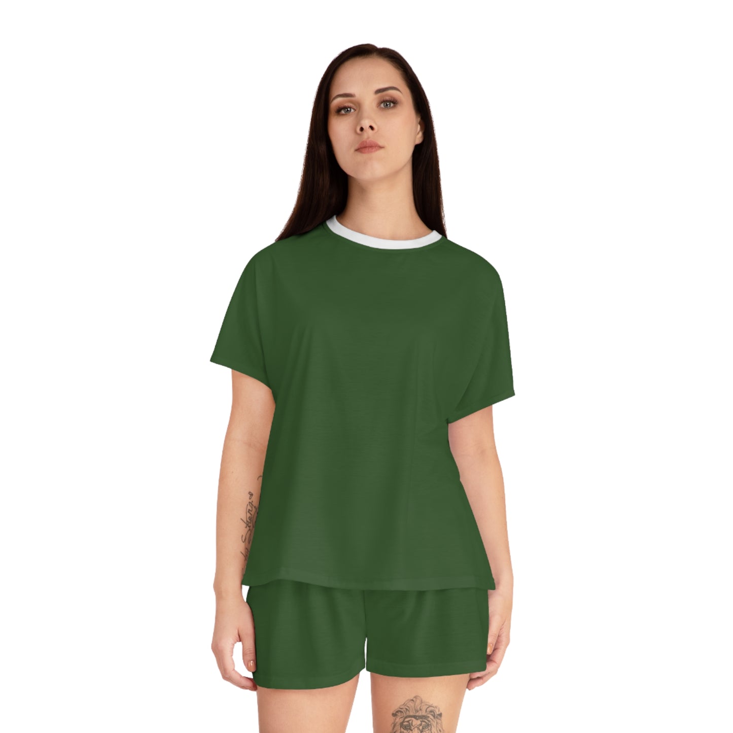 Womens Olive Short Pajama Set