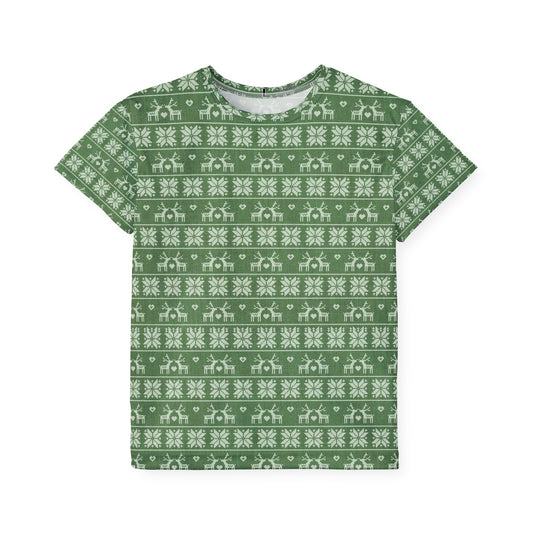 Kids Green Festive Forest Pajama Jersey