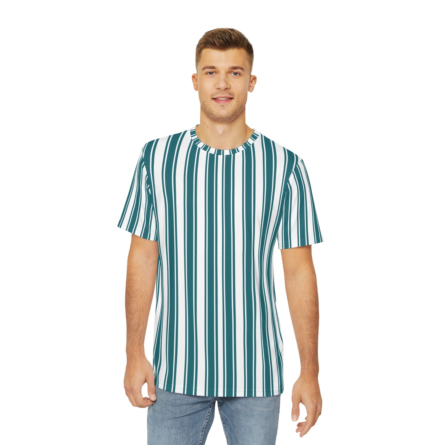 Mens Green Striped Pajama Tee