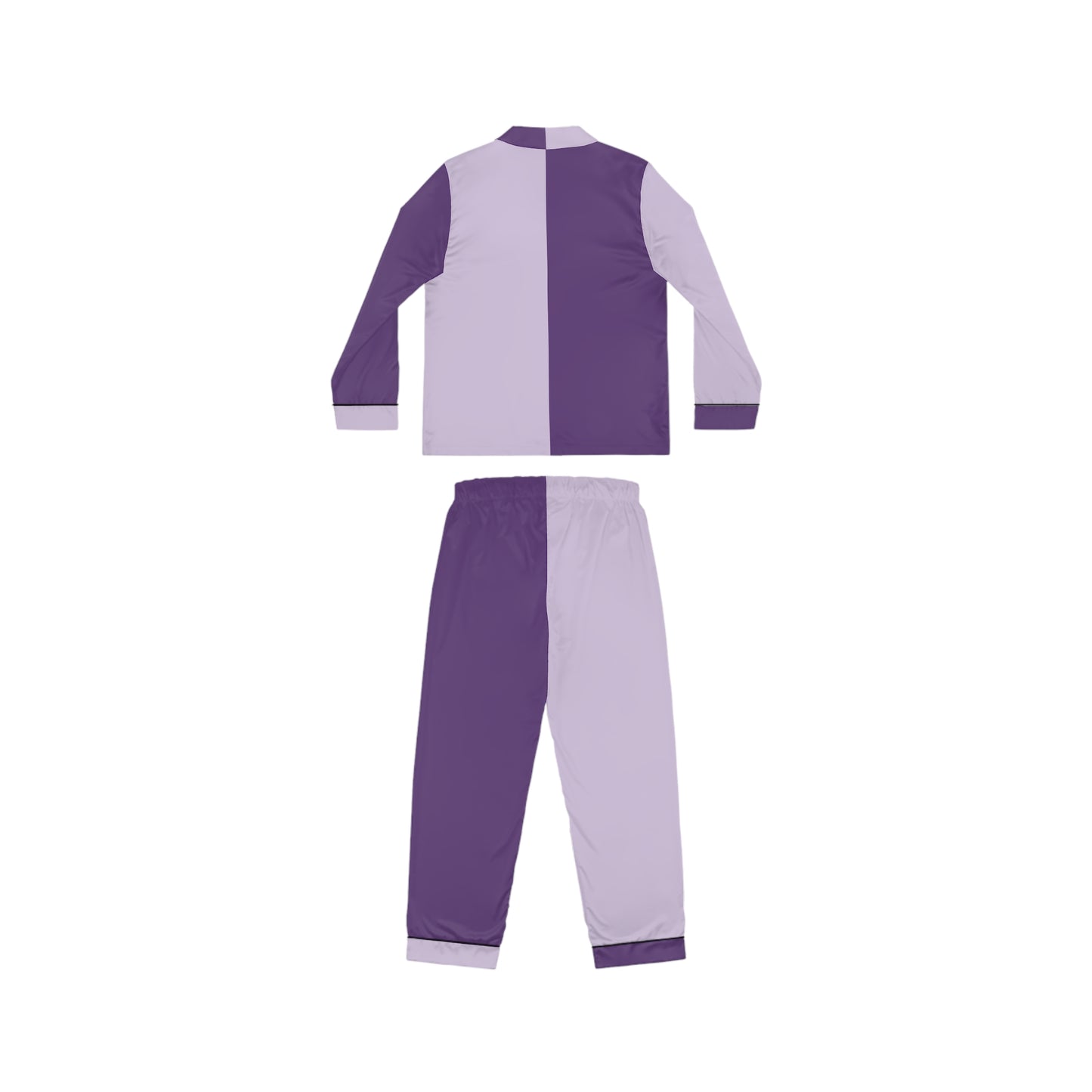 Womens Purple Color-Block Pajama Set