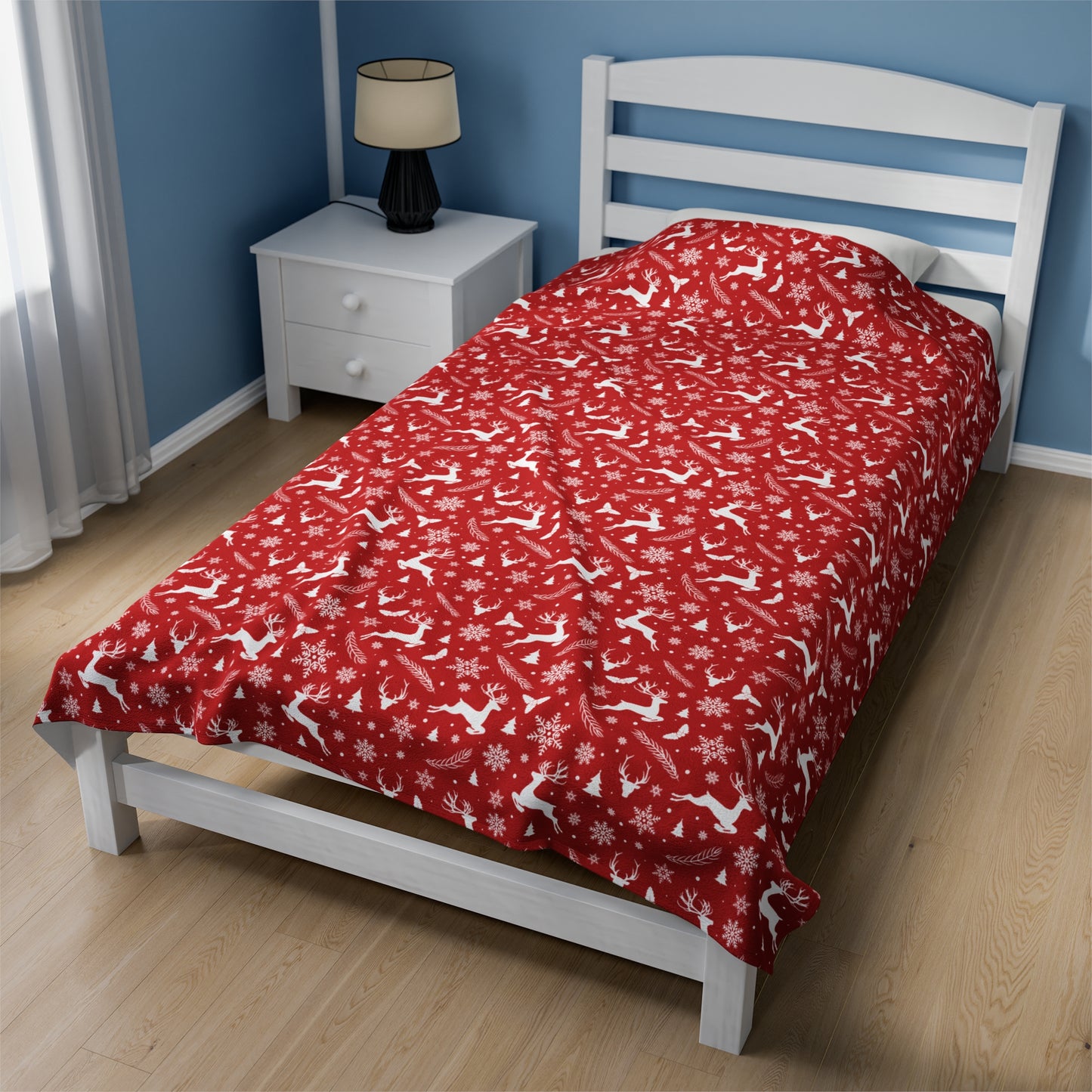 Red Christmas Velveteen Plush Blanket