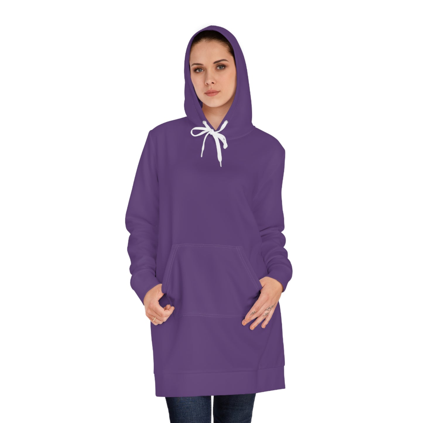 Womens Dark Purple Hoodie Pajama Dress