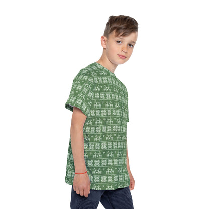 Kids Green Festive Forest Pajama Jersey