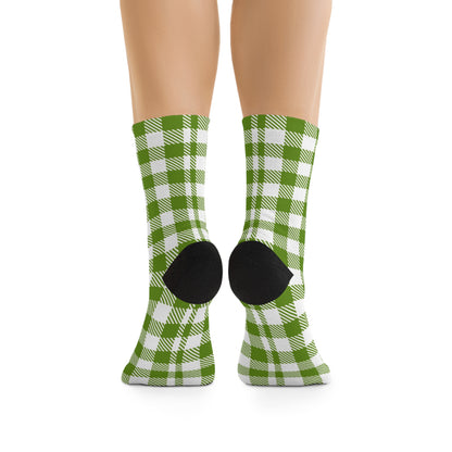 Green Plaid Recycled Poly Socks