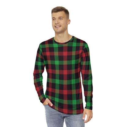 Mens Festive Plain Long Sleeve Pajama Shirt