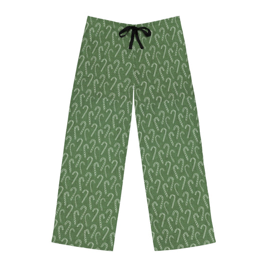 Mens Green Candy Cane Pajama Pants