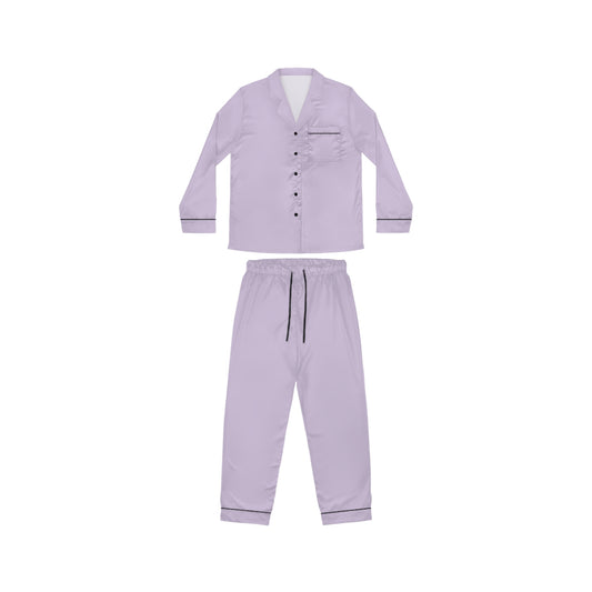 Womens Light Purple Satin Pajama Set