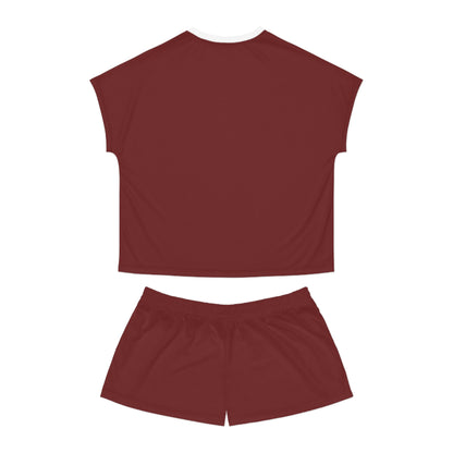 Womens Burgundy Short Pajama Set